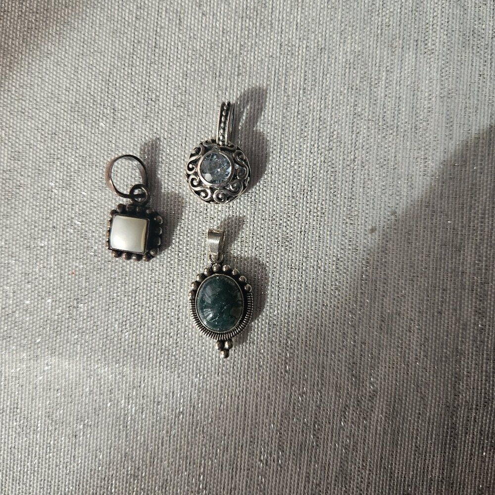 Sterling Silver Set of Three Pendants
